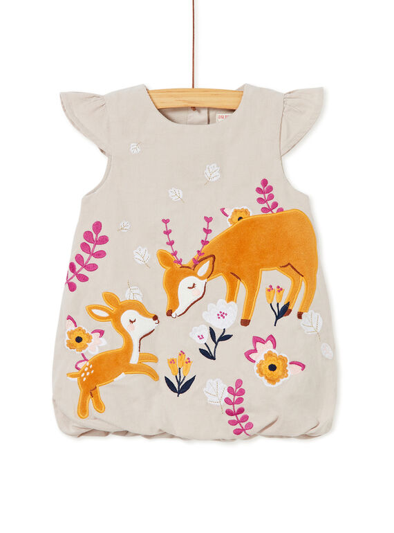 Robe beige velours bébé fille KIREROB3 / 20WG09G3ROB007