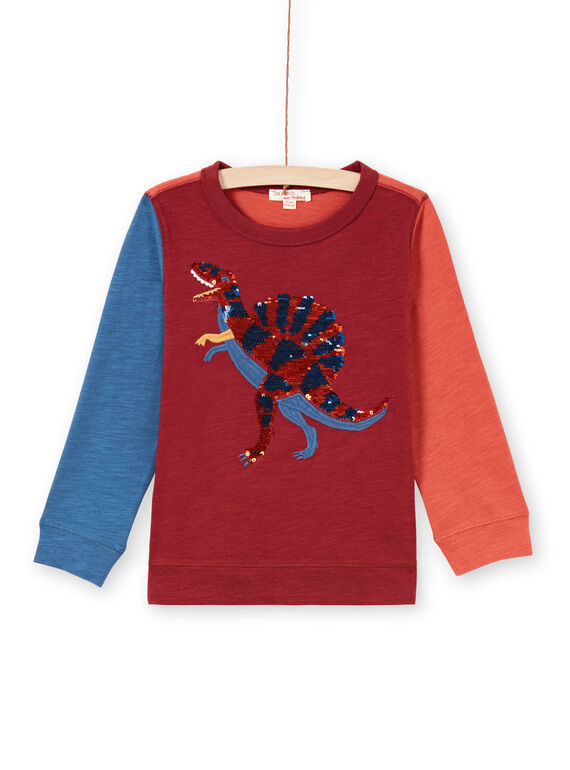 T-shirt rouge et bleu marine enfant garçon MOPATEE3 / 21W902H1TML719