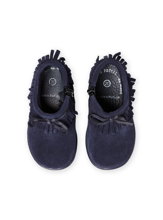 Boots bleu marine à franges bébé fille MIBOOTINDI / 21XK3771D0D070