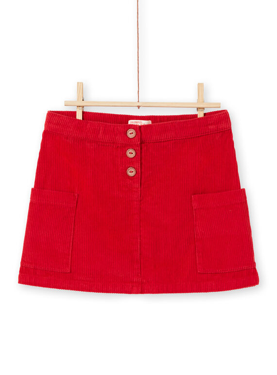 Jupe rouge côtelé enfant fille MACOMJUP1 / 21W901L2JUP408
