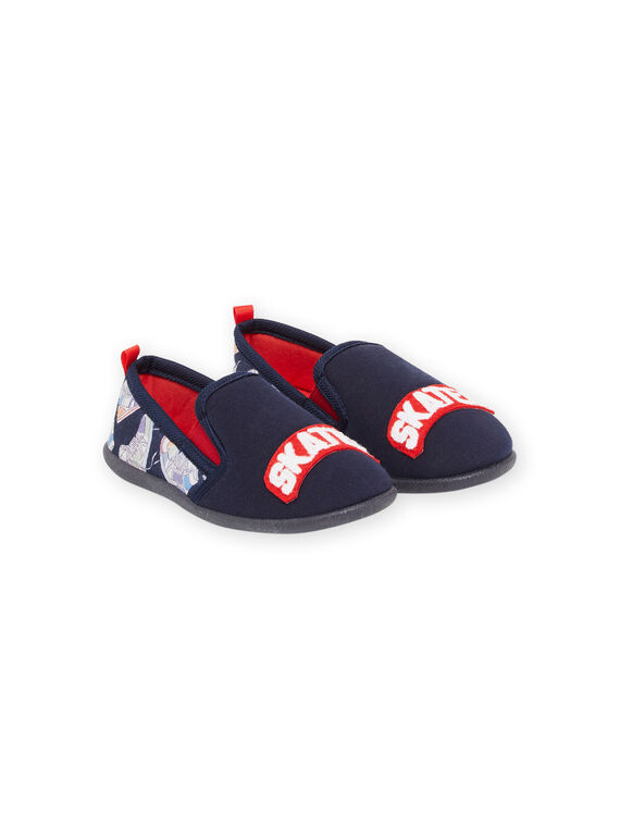 Chaussons bleu marine à imprimé skate et lettrage ROPANTSKATER / 23KK3641D0B070