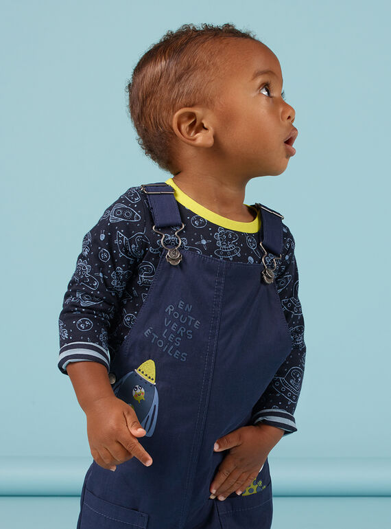 T-shirt réversible noir imprimé espace bébé garçon MUPLATEE2 / 21WG10O1TMLC243