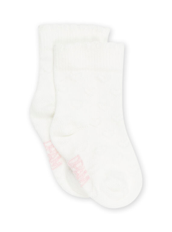 Chaussettes écrus à motif coeurs. RYIJOSOQ4 / 23SI0978SOQ001