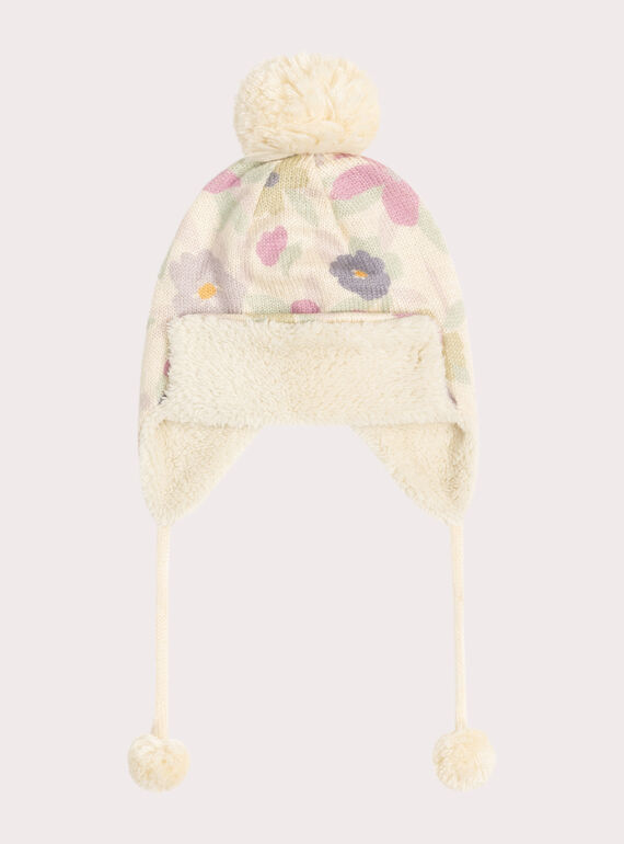 Chapka à motif fleuris pour fille VYAJOCHAP2 / 24WI01N2BON005