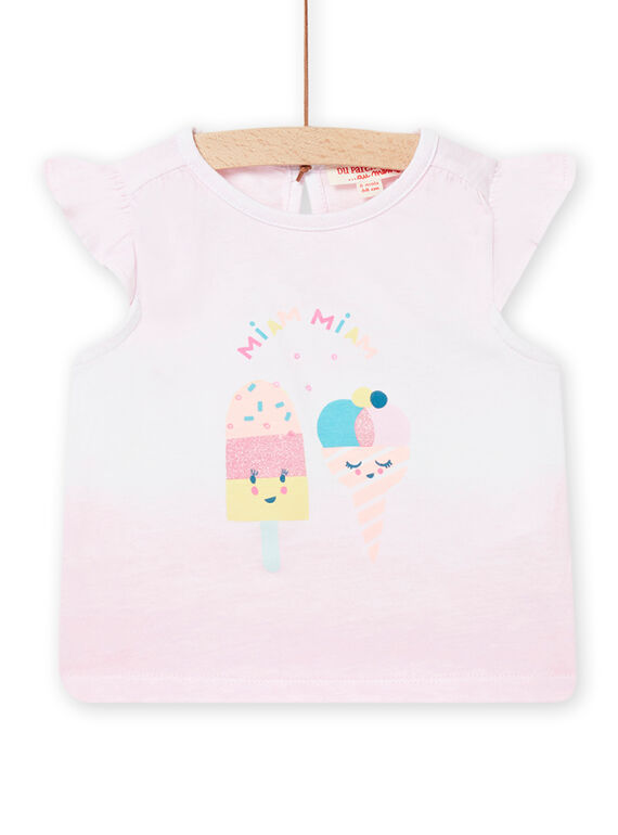 T-shirt rose bébé fille NIFICDEB / 22SG09U1DEBD303