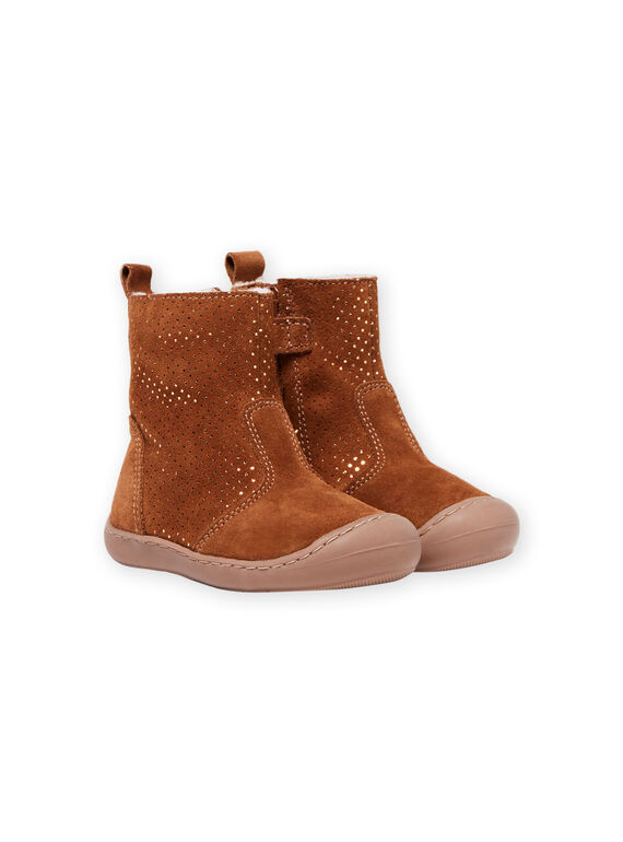 Bottines fourrées camel bébé fille MIBOTTEFLEX / 21XK3782D10804