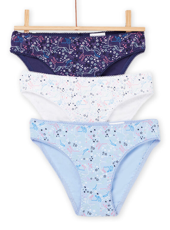 Lot de 3 culottes à imprimé licornes et étoiles REFALOTHEA / 23SH1114D5LC236