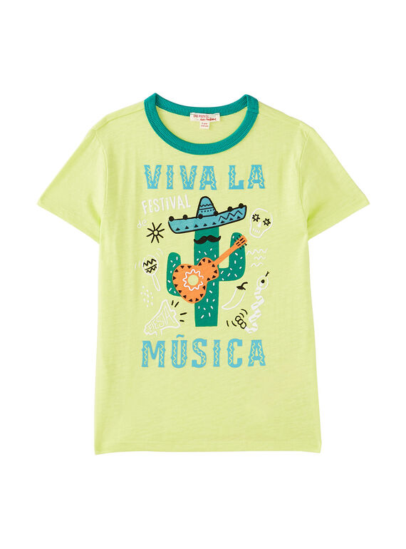 Tee shirt garçon manches courtes jaune cactus JOMARTI5 / 20S902P5TMC103