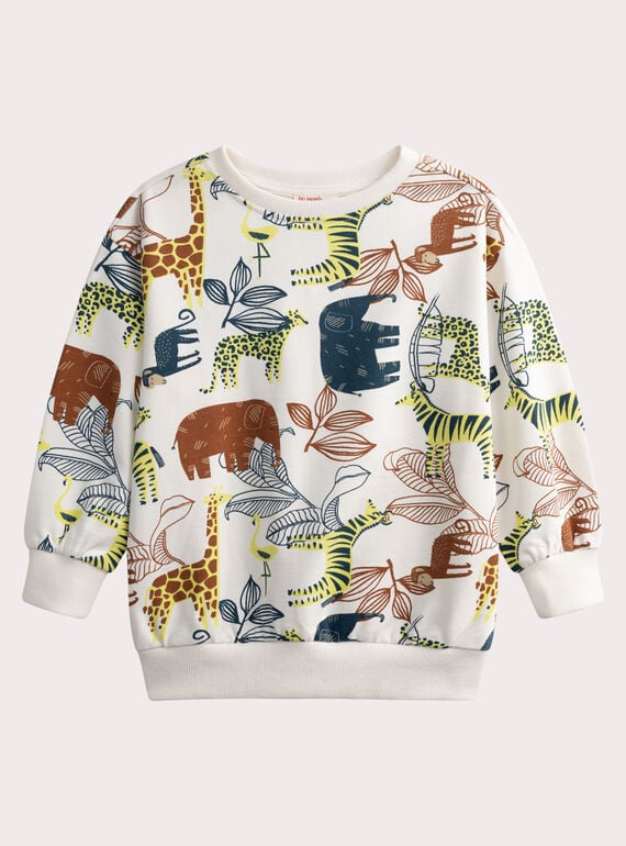 Sweat écru imprimé animalier WOPRISWE / 25S902S1SWE001
