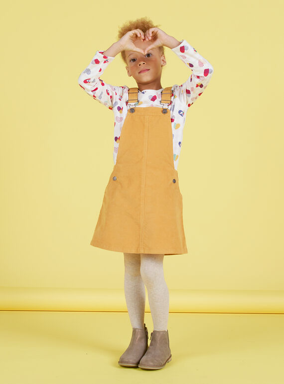 Robe salopette moutarde enfant fille MAMIXROB4 / 21W901J4ROBB106