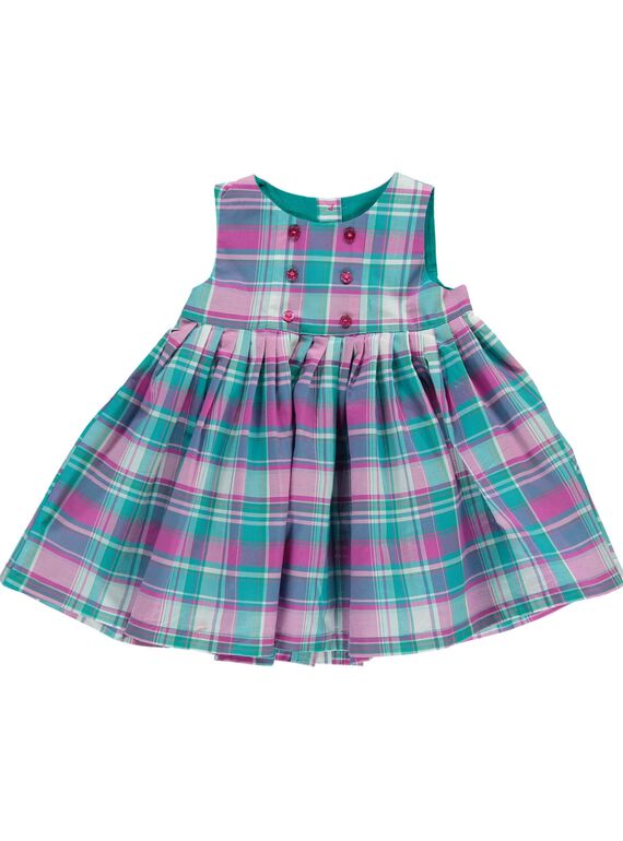 Robe à carreaux bébé fille CIDOUROB3 / 18SG09J3ROB099