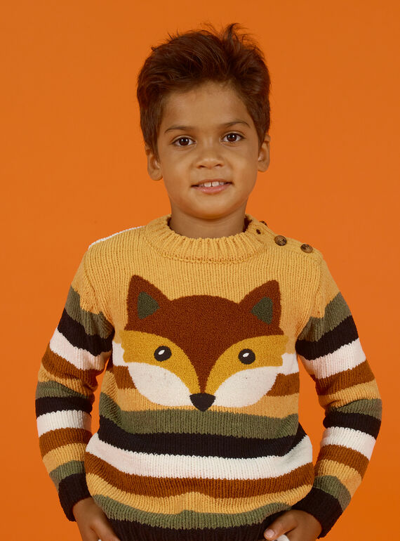 Pull rayé maille chenille enfant garçon MOSAUPUL / 21W902P1PULB107
