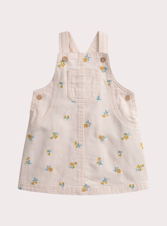 Robe salopette à fleurs pour bébé fille  WIPRIROB3 / 25SG09S2ROBD320