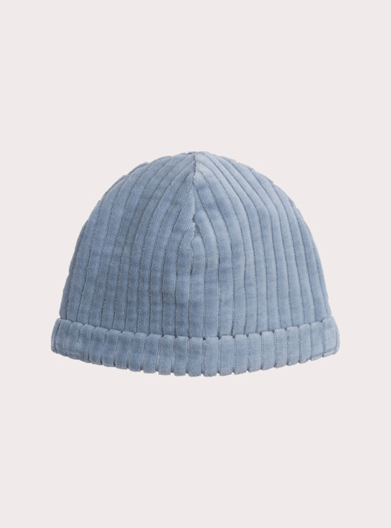 Bonnet naissance bleu pour garçon XOU2BON / 25WF4161BNA205