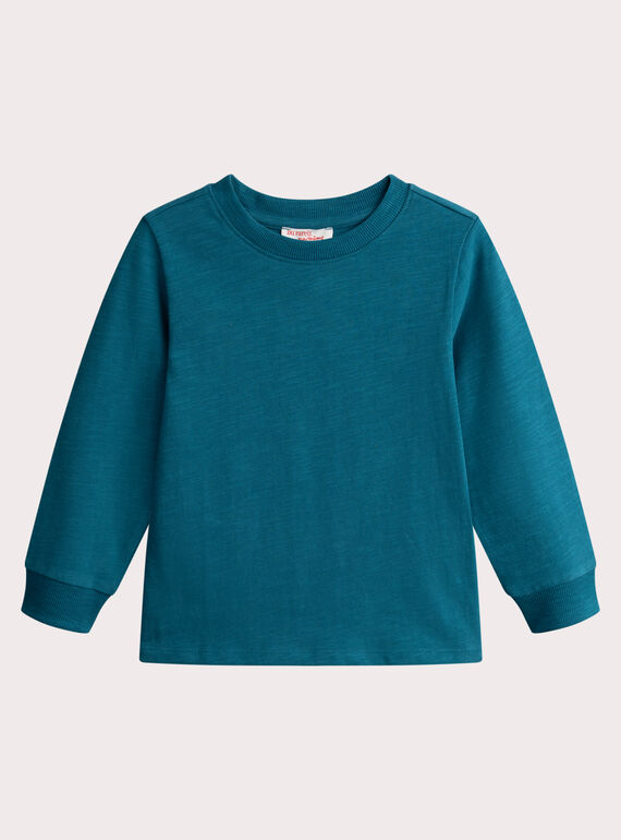 T-shirt turquoise foncé pour garçon VOJOTIRIB2 / 24W902I6TMLC235