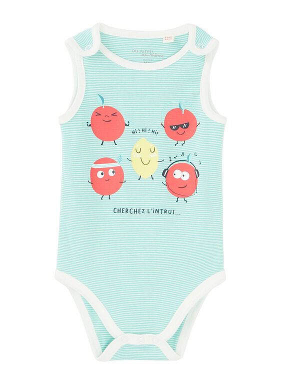 Body bébé garçon manches débardeurs rayé  JEGABODRAY / 20SH14V5BDL202