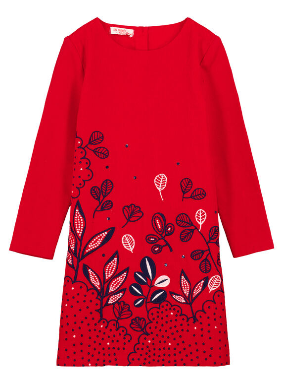 robe bi matière  panneau en velours brodée  GATRIROB2 / 19W901J3ROBF512