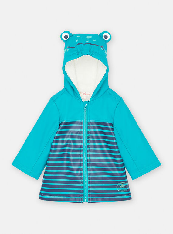 Imperméable bleu à imprimé à rayures bébé garçon SUGROIMP2 / 23WG10D3IMP608