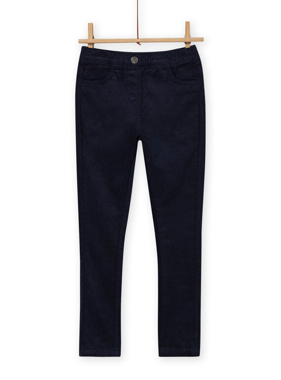 Jegging en velours côtelé bleu marine enfant fille MAJOVEJEG1 / 21W901N6PAN070