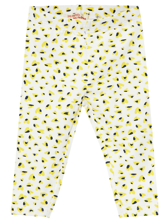 Legging bébé fille motif bleu et jaune JYITROLEG / 20SI09F1CAL000