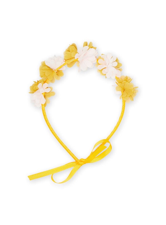 Serre-tête fantaisie jaune enfant fille NYABASER / 22SI0111TETB107