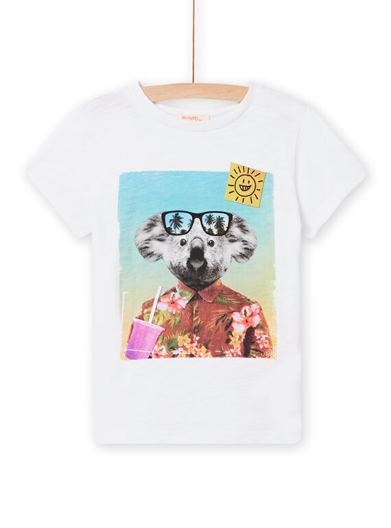 T-shirt blanc à motif koala fantaisie enfant garçon NOJOTI4 / 22S90273TMC000