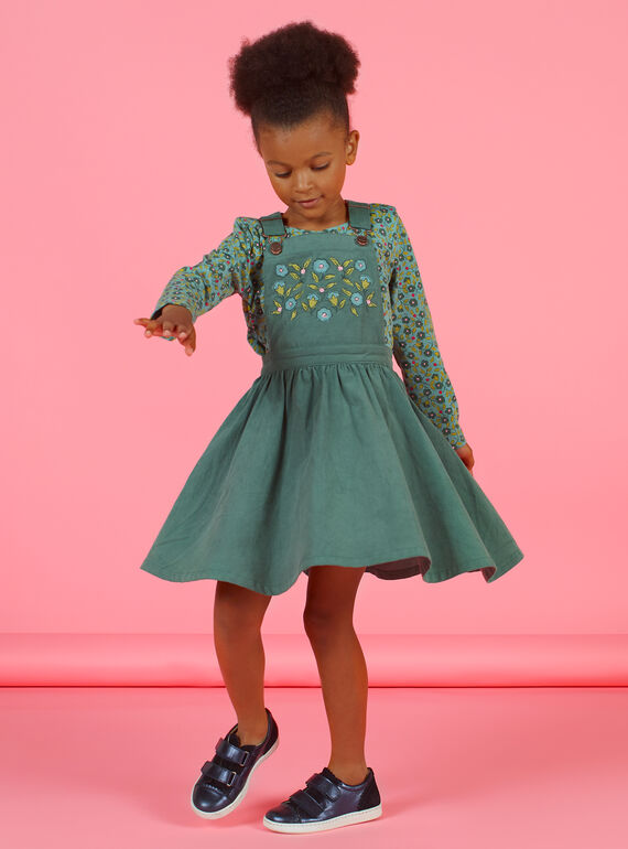 Robe salopette kaki enfant fille MAKAROB4 / 21W901I4ROB626