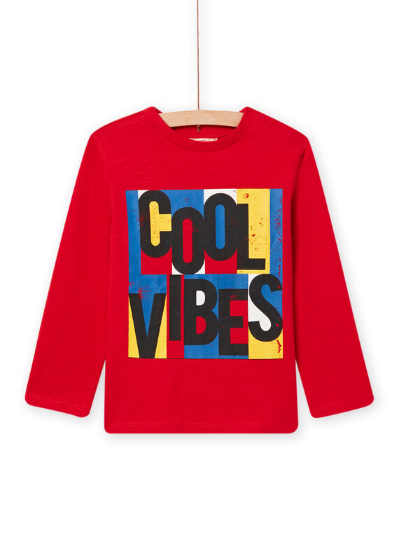 T-shirt rouge à motif graphique Cool Vibes enfant garçon NOJOTEE2 / 22S90273TML050