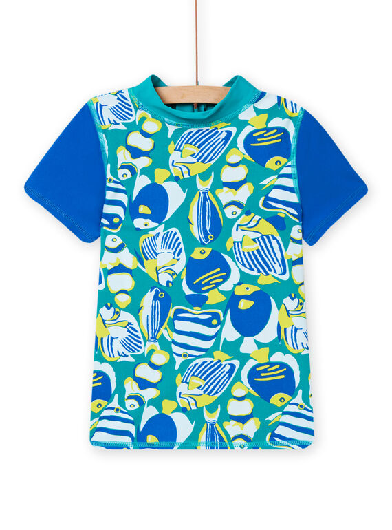 T-shirt anti-UV bleu enfant garçon NYOMERUVTIPOI / 22SI02L1TUVC242
