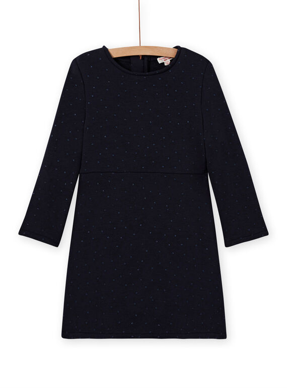 Robe patineuse bleu marine en molleton enfant fille MAJOLROB1 / 21W901N3ROB070