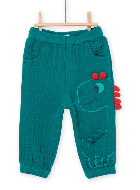 Pantalon en double gaze vert PUPRIPAN1 / 22WG10P1PAN060