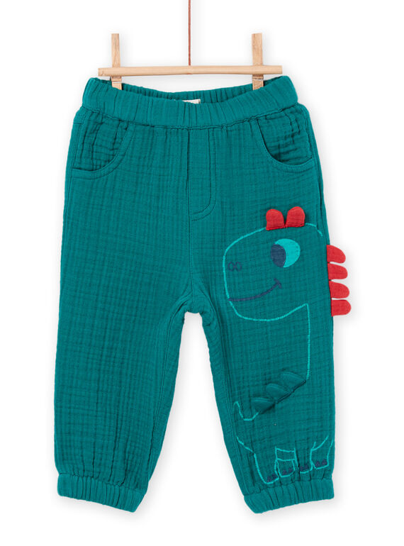 Pantalon en double gaze vert PUPRIPAN1 / 22WG10P1PAN060