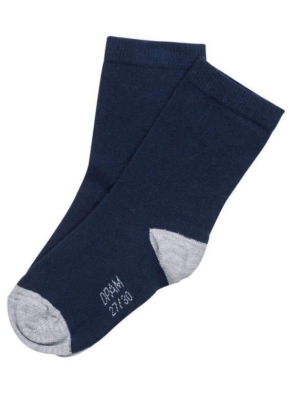 Chaussette garçon marine et grise JYOESCHO3 / 20SI0265SOQ070