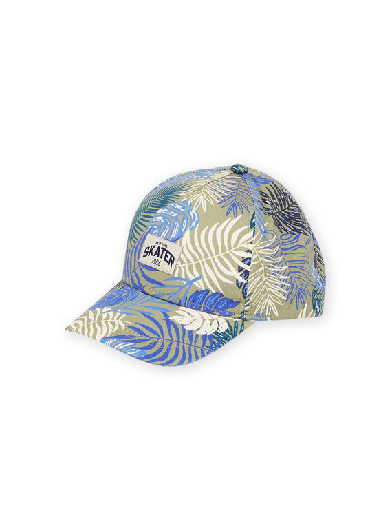 Casquette kaki et bleue à imprimé feuillage RYOJOCHA3 / 23SI02B2CHA626