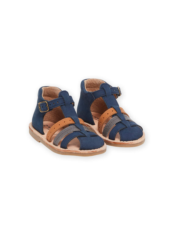 Sandales bleu marine en cuir RUSANDBRIDE / 23KK3861D0E070