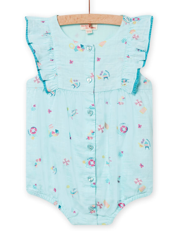Barboteuse bleu glacier bébé fille NIFICBAR / 22SG09U1BAR219