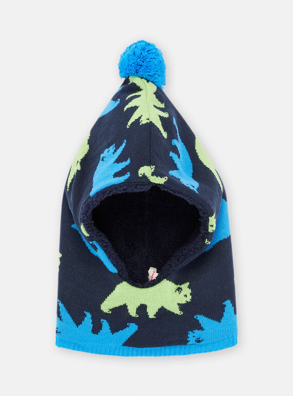 Cagoule marine à motif ours polaire pour garçon SYOGROCAG1 / 23WI02O3CAG705