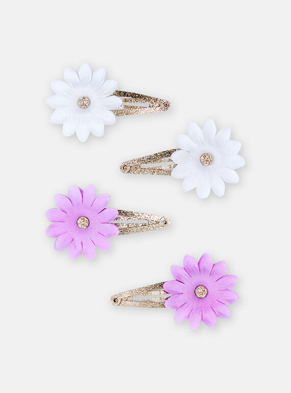 Lot de 4 barrettes clips à fleurs pour fille TYAJOCLIC2 / 24SI01E8BRT955