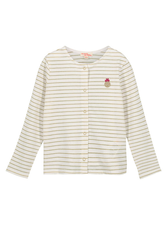 Gilet coton rayé fille FACUCAR / 19S901N1CAR000