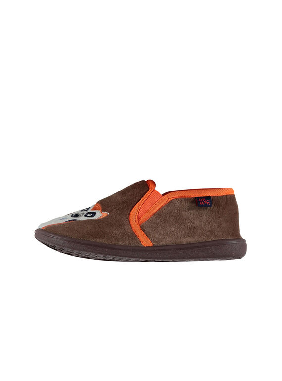 Chausson velours taupe enfant garçon GGSGLEMU / 19WK36Z1D0B803