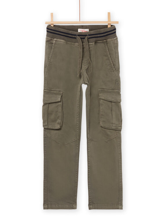 Pantalon cargo kaki à taille élastiquée POJOPAMAT2 / 22W902B2PAN609