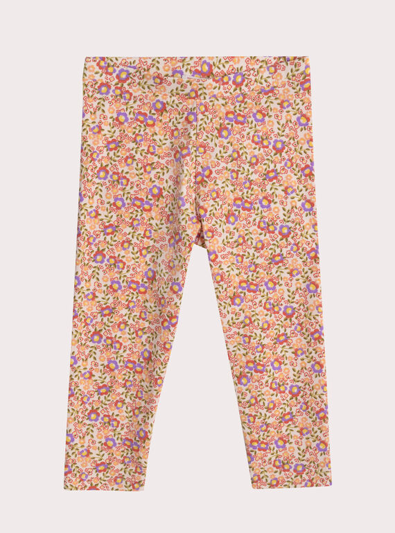 Legging imprimé fleuri pour fille WYALILEG / 25SI01T1CAL003