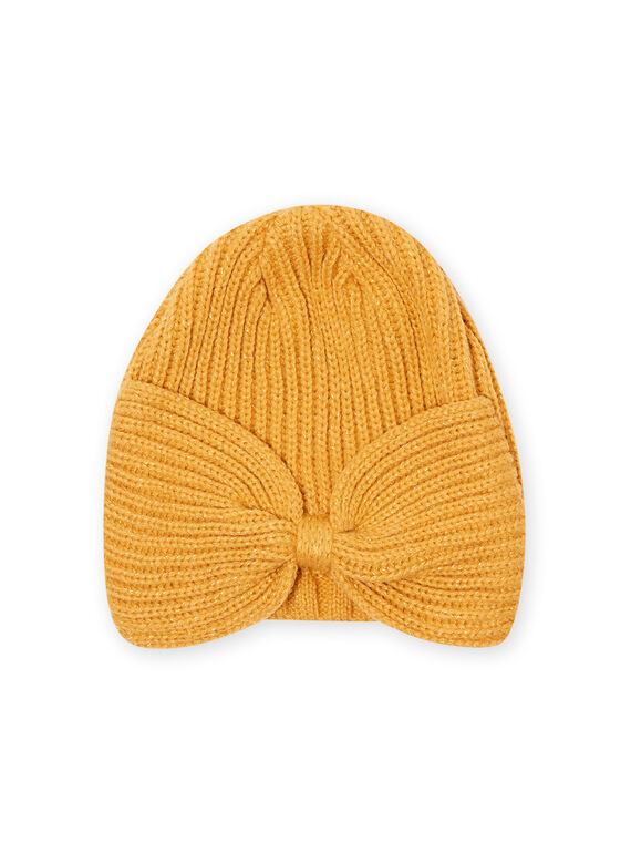 Bonnet moutarde noué enfant fille MYAMIXBON2 / 21WI0154BONB106
