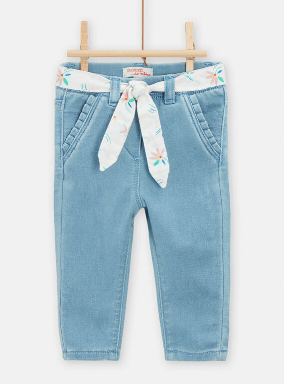 Jegging clair avec ceinture pour bébé fille TICLUJEAN / 24SG09O1PANP272