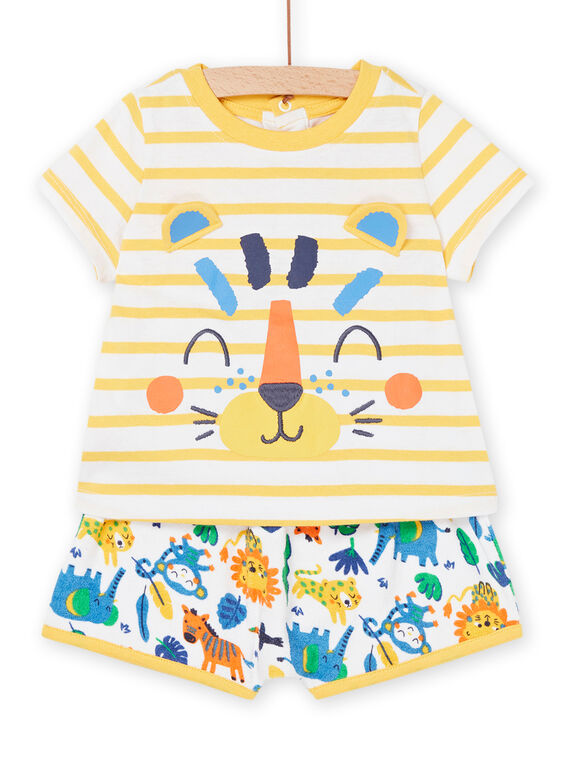T-shirt et short safran à imprimé animalier et à rayures RUPLAENS1 / 23SG10P1ENS109