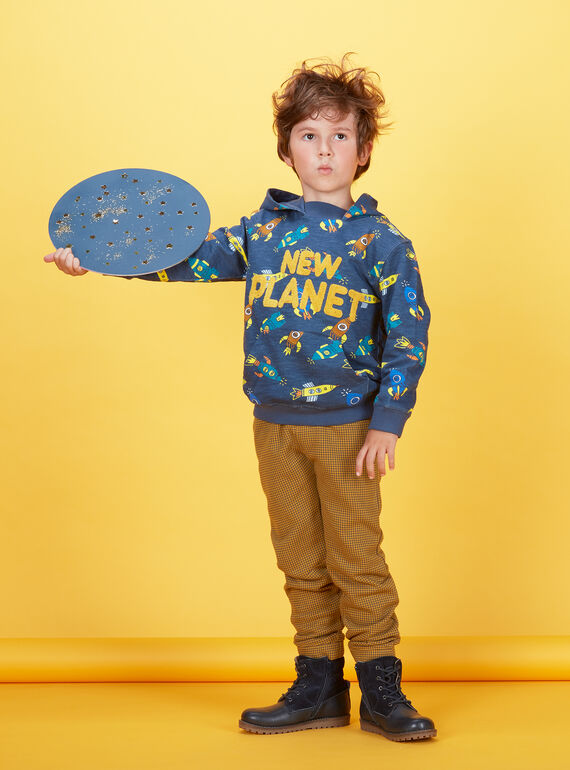 Sweat à capuche marine imprimé enfant garçon KOGOSWE / 20W902L1SWE705