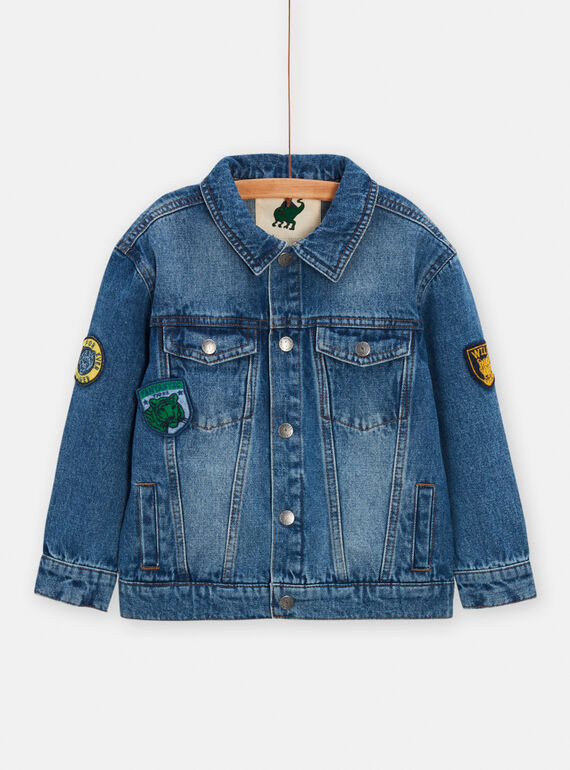 Veste en denim avec patchs brodés pour garçon TOGROVES / 24S902P1VESP269