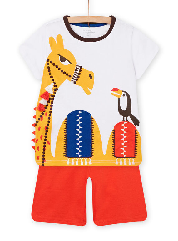 Ensemble de pyjama T-shirt et short animation animaux blanc enfant garçon NEGOPYCCHA / 22SH12H8PYJ000