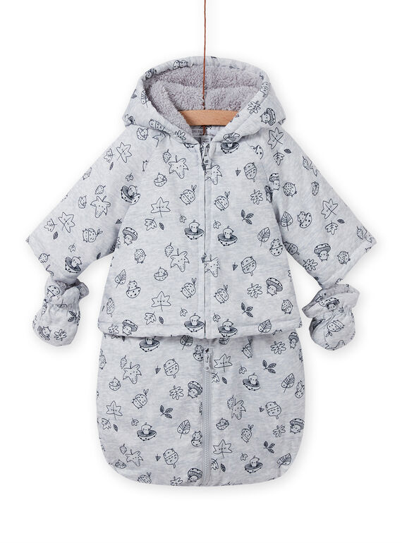 Combipilote imperméable gris imprimé fantaisie naissance mixte MOU1PIL1 / 21WF0541PILJ920