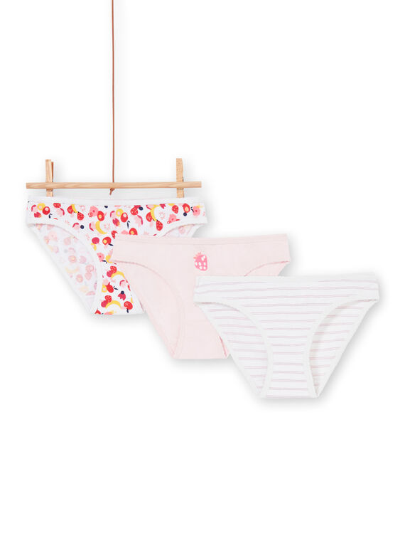 Lot de trois culottes enfant fille motifs fruits LEFALOTFRU / 21SH1127D5LF506
